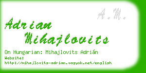 adrian mihajlovits business card